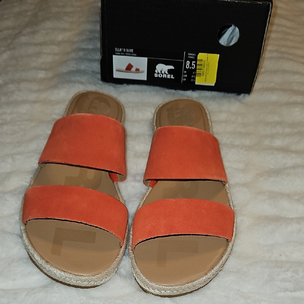Sorel Orange Sandals Minimalist Design